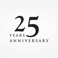 25ème anniversaire fête logotype design.can être pour salutation carte, fête, invitation. vecteur