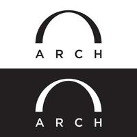 éléments abstraits du logo vectoriel de la ligne d'arche, pour la construction de portes, de fenêtres, de bâtiments et d'architecture. sur un fond isolé noir et blanc.