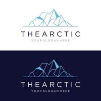 abstrait géométrique Arctique iceberg logo conception minimaliste vecteur illustration.