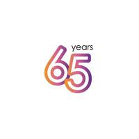 65 ans anniversaire couleur pleine élégante célébration vector illustration de conception de modèle