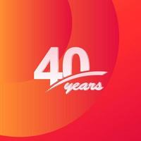 40 ans anniversaire couleur ligne complète élégante célébration vector illustration de conception de modèle