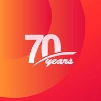 70 ans anniversaire couleur ligne complète élégante célébration vector illustration de conception de modèle