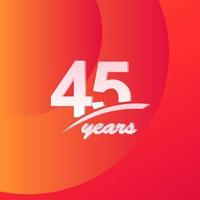 45 ans anniversaire couleur ligne complète élégante célébration vector illustration de conception de modèle