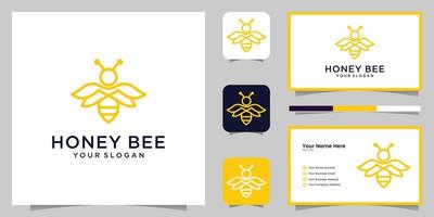 abeille mon chéri Créatif icône symbole logo ligne art style linéaire logotype. logo conception, icône et affaires carte vecteur