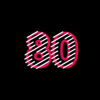 80 ans anniversaire ligne design logo vector illustration de modèle