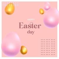 content Pâques journée salutation carte avec des œufs vecteur