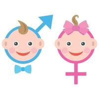 illustration de une rose et bleu symbole de une garçon et une fille vecteur