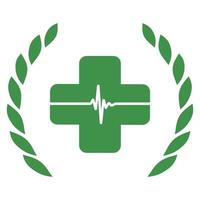 illustration du logo de la pharmacie verte. vecteur