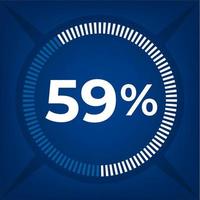 59 pour cent compter sur foncé bleu Contexte vecteur
