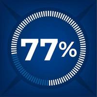 77 pour cent compter sur foncé bleu Contexte vecteur