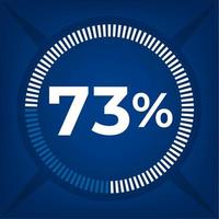73 pour cent compter sur foncé bleu Contexte vecteur