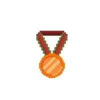 bronze médaille dans pixel art style vecteur