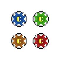 casino jeton dans pixel art style vecteur