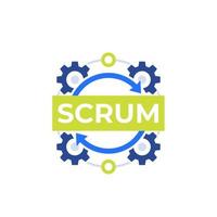 Icône de vecteur de méthodologie de développement de processus Scrum