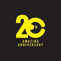 20 ème incroyable anniversaire célébration vecteur modèle design illustration icône du logo