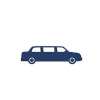 icône de voiture de limousine sur blanc vecteur