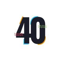 40 ans anniversaire célébration vecteur modèle design illustration icône du logo