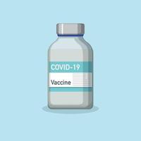 Bouteille de vaccin covid-19 isolée vecteur