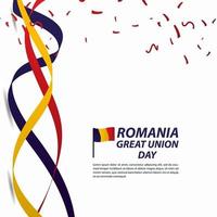 Roumanie grande union fête de l'indépendance célébration bannière vector illustration de conception de modèle