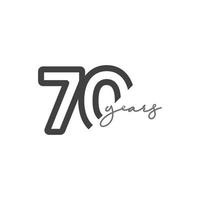 70 ans anniversaire célébration numéro vecteur modèle design illustration icône du logo