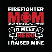 conception de t-shirt de pompier vecteur