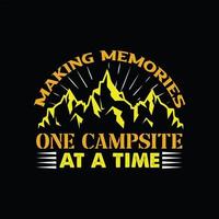 conception de t-shirt de camping vecteur