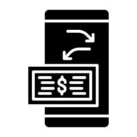 argent transfert app icône style vecteur