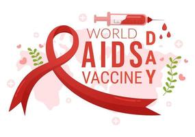 monde sida vaccin journée illustration à la prévention et conscience santé se soucier dans plat dessin animé main tiré pour la toile bannière ou atterrissage page modèles vecteur