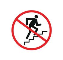 escalier mécanique icône. ne pas à courir. Publique signe. il pouvez être utilisé comme un information autocollant. vecteur