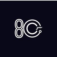 80 ans anniversaire célébration numéro vecteur modèle conception illustration logo icône