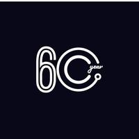 60 ans anniversaire célébration numéro vecteur modèle design illustration icône du logo