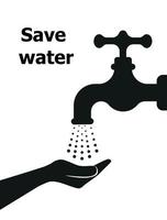l'eau est précieux-économiser il-utilise faible débit tap-vecteur concept vecteur