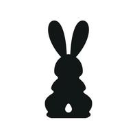 mignonne Pâques lapins silhouette. noir lapin, sauvage lièvre ensemble isolé sur blanche. bébé fête salutation carte, vinyle décalcomanie, animal de compagnie autocollant. tatouage conception, animal ferme logo. vecteur plat style zoo icône