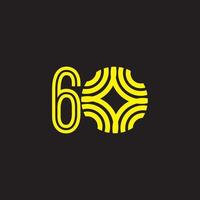 60 ans anniversaire célébration numéro vecteur modèle design illustration icône du logo