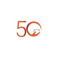 50 ans anniversaire célébration numéro vecteur modèle design illustration icône du logo