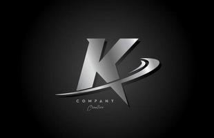 k argent métal gris alphabet lettre logo icône conception avec virgule. Créatif modèle pour entreprise et affaires vecteur