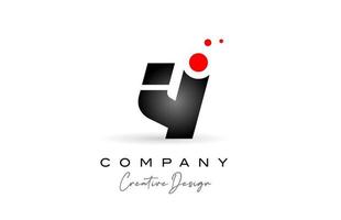 noir et blanc y alphabet lettre logo avec rouge point. entreprise Créatif modèle conception pour affaires et entreprise vecteur