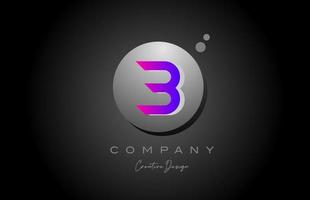 b sphère alphabet lettre logo icône conception avec point. rose gris Créatif modèle pour entreprise et affaires vecteur