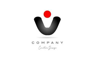 rouge noir point v alphabet lettre logo icône conception avec pente. Créatif modèle pour affaires et entreprise vecteur