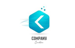 hexagone k lettre alphabet logo icône conception avec bleu Couleur et points. Créatif modèle pour entreprise et affaires vecteur