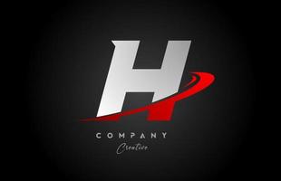 rouge swoosh h alphabet lettre logo icône conception avec noir gris couleur. Créatif modèle pour affaires et entreprise vecteur
