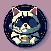 astronout blanc chat vecteur