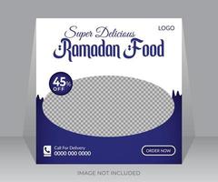 délicieux Ramadan nourriture menu social médias Publier bannière conception modèle vecteur
