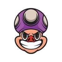 porc champignon chapeau mascotte logo conception vecteur
