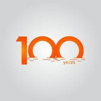100 ans anniversaire célébration coucher de soleil illustration de conception de modèle de vecteur orange