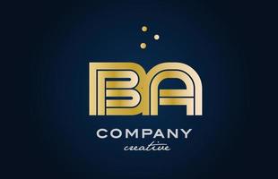 or d'or ba combinaison alphabet audacieux lettre logo avec points. rejoint Créatif modèle conception pour entreprise et affaires vecteur