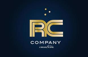 or d'or rc combinaison alphabet audacieux lettre logo avec points. rejoint Créatif modèle conception pour entreprise et affaires vecteur