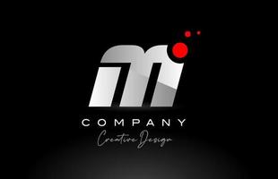 m alphabet lettre logo avec rouge point et noir et blanc couleur. entreprise Créatif modèle conception pour entreprise et affaires vecteur