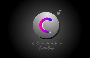 c sphère alphabet lettre logo icône conception avec point. rose gris Créatif modèle pour entreprise et affaires vecteur