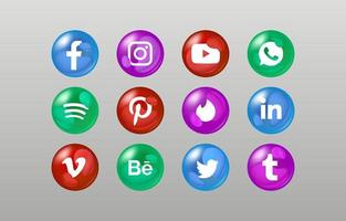 social médias logo ensemble dans coloré brillant des balles vecteur